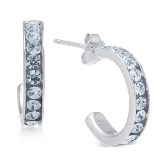 Outlet ๐ Giani Bernini Small (5/8) Crystal Hoop Earrings In Sterling Silver ๐ 1 Outlet ๐ Giani Bernini Small (5/8) Crystal Hoop Earrings In Sterling Silver ๐