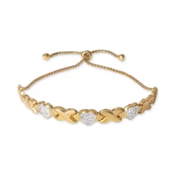 Outlet 👏 Giani Bernini Cubic Zirconia Heart & X Bolo Bracelet In 14k Gold-Plated Sterling Silver, Created For Macy's Gold Over Silver 😀 -Giani Bernini Shop unnamed file 161
