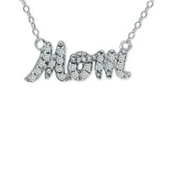 Best Pirce 😉 Giani Bernini Cubic Zirconia Mom Nameplate Necklace In 18k Gold-Plated Sterling Silver, 16 + 2 Extender, Created For Macy's (Also Available In Silver) ❤️
