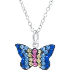 Discount π Giani Bernini Multicolor Pave Crystal Butterfly Pendant With 18 Chain Set In Sterling Silver π