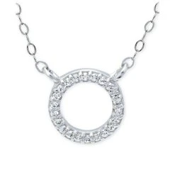 Best Sale ⭐ Giani Bernini Cubic Zirconia Mini-Circle 16 Pendant Necklace, Created For Macy's Silver ✔️