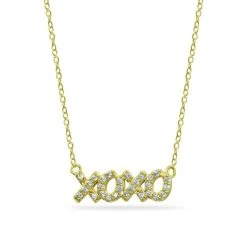 Brand new π Giani Bernini Cubic Zirconia XOXO Nameplate Necklace In 18k Gold Plated Sterling Silver π