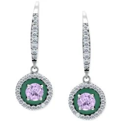 Best reviews of ⭐ Giani Bernini Amethyst (1/4 Ct. T.w.), Cubic Zirconia, & Enamel Circle Dangle Hoop Earrings In Sterling Silver (Also In Additional Stones), Created For Macy's Opal/turqouise 🌟