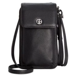 Deals βοΈ Giani Bernini Softy Leather Tech Crossbody Wallet, Created For Macy's Black βοΈ
