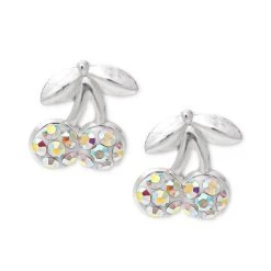 Best Pirce ⭐ Giani Bernini Crystal Cherry Stud Earrings In Sterling Silver, Created For Macy's 😀