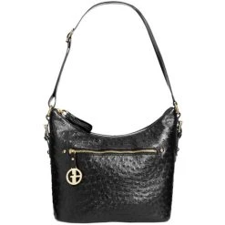 Buy ❤️ Giani Bernini Embossed Faux Ostrich Hobo, Created For Macy's Black/black/gold ✨