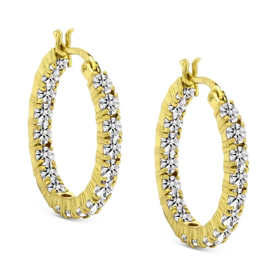 Budget โ๏ธ Giani Bernini Cubic Zirconia In & Out Small Hoop Earrings In 18k Gold-Plated Sterling Silver, 1, Created For Macy's Gold Over Silver ๐ 1 Budget โ๏ธ Giani Bernini Cubic Zirconia In & Out Small Hoop Earrings In 18k Gold-Plated Sterling Silver, 1, Created For Macy's Gold Over Silver ๐