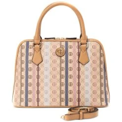 Budget ๐งจ Giani Bernini Signature Stripe Dome Faux Leather Satchel, Created For Macy's Taupe Multi ๐ฅฐ