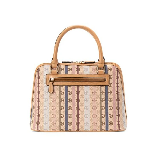 Budget 🧨 Giani Bernini Signature Stripe Dome Faux Leather Satchel, Created For Macy's Taupe Multi 🥰 3 Budget 🧨 Giani Bernini Signature Stripe Dome Faux Leather Satchel, Created For Macy's Taupe Multi 🥰 - Image 3