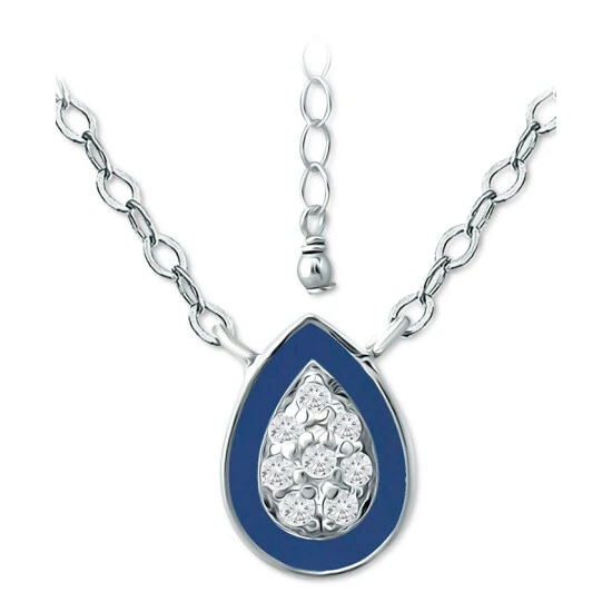 Promo ✔️ Giani Bernini Cubic Zirconia & Enamel Teardrop Pendant Necklace In Sterling Silver, 16 + 2 Extender, Created For Macy's ⭐ 1 Promo ✔️ Giani Bernini Cubic Zirconia & Enamel Teardrop Pendant Necklace In Sterling Silver, 16 + 2 Extender, Created For Macy's ⭐
