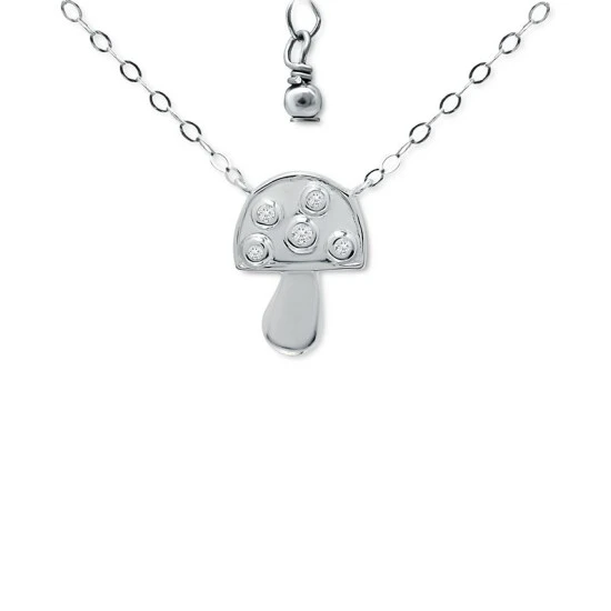 Coupon 😍 Giani Bernini Cubic Zirconia Mushroom Pendant Necklace In Sterling Silver, 16 + 2 Extender, Created For Macy's 🔥 1 Coupon 😍 Giani Bernini Cubic Zirconia Mushroom Pendant Necklace In Sterling Silver, 16 + 2 Extender, Created For Macy's 🔥