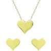 Discount 🥰 Giani Bernini 2-Pc. Set Polished Heart Pendant Necklace & Matching Stud Earrings, Created For Macy's Gold Over Silver ❤️