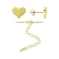 Discount 🥰 Giani Bernini 2-Pc. Set Polished Heart Pendant Necklace & Matching Stud Earrings, Created For Macy's Gold Over Silver ❤️ -Giani Bernini Shop unnamed file 1745