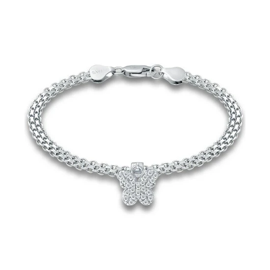 Best Sale ✔️ Giani Bernini Cubic Zirconia Butterfly Charm Bismark Chain Bracelet, Created For Macy's White 🎉 1 Best Sale ✔️ Giani Bernini Cubic Zirconia Butterfly Charm Bismark Chain Bracelet, Created For Macy's White 🎉