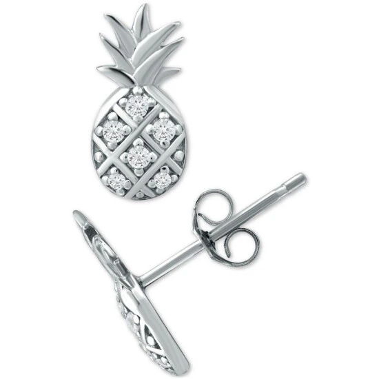 Coupon ⭐ Giani Bernini Cubic Zirconia Pineapple Stud Earrings In Sterling Silver, Created For Macy's ⭐ 1 Coupon ⭐ Giani Bernini Cubic Zirconia Pineapple Stud Earrings In Sterling Silver, Created For Macy's ⭐