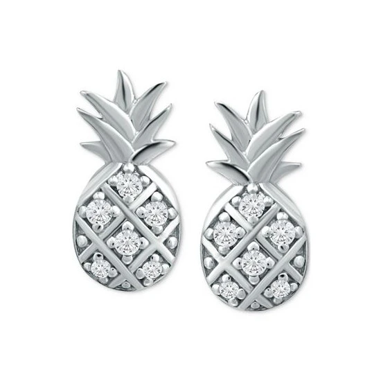Coupon ⭐ Giani Bernini Cubic Zirconia Pineapple Stud Earrings In Sterling Silver, Created For Macy's ⭐ 3 Coupon ⭐ Giani Bernini Cubic Zirconia Pineapple Stud Earrings In Sterling Silver, Created For Macy's ⭐ - Image 3