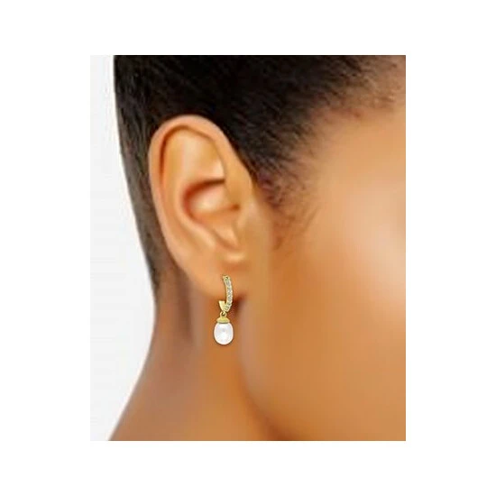 Top 10 ✔️ Giani Bernini Freshwater Pearl (8 X 6mm) & Cubic Zirconia Dangle Hoop Earrings, Created For Macy's Sterling Silver 🎁 2 Top 10 ✔️ Giani Bernini Freshwater Pearl (8 X 6mm) & Cubic Zirconia Dangle Hoop Earrings, Created For Macy's Sterling Silver 🎁 - Image 2