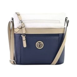 Best Sale ❤️ Giani Bernini Colorblock Pebble Crossbody, Created For Macy's White/oatmeal/navy ⌛