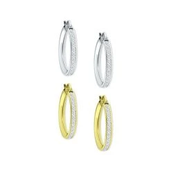 Top 10 🛒 Giani Bernini 2-Pc. Set Cubic Zirconia Small Hoop Earrings In Sterling Silver & 18k Gold-Plate, 0.78, Created For Macy's White/gold 😀 -Giani Bernini Shop unnamed file 1830