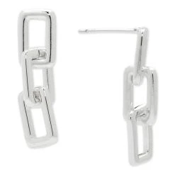 Outlet 👏 Giani Bernini Polished Rectangle Chain Link Drop Earrings In Sterling Silver, Created For Macy's ✨