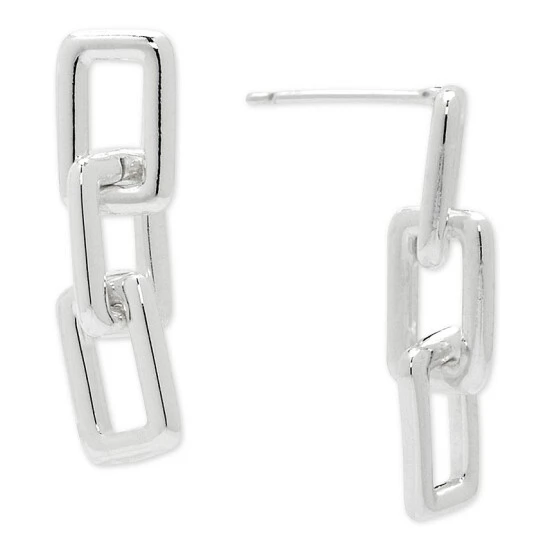 Outlet ๐ Giani Bernini Polished Rectangle Chain Link Drop Earrings In Sterling Silver, Created For Macy's โจ 1 Outlet ๐ Giani Bernini Polished Rectangle Chain Link Drop Earrings In Sterling Silver, Created For Macy's โจ