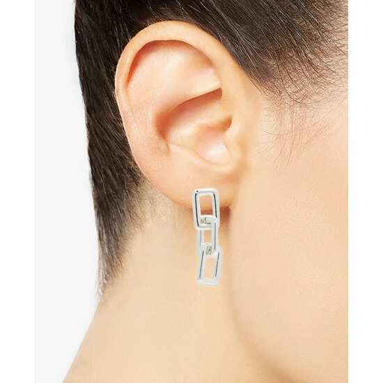 Outlet ๐ Giani Bernini Polished Rectangle Chain Link Drop Earrings In Sterling Silver, Created For Macy's โจ 2 Outlet ๐ Giani Bernini Polished Rectangle Chain Link Drop Earrings In Sterling Silver, Created For Macy's โจ - Image 2