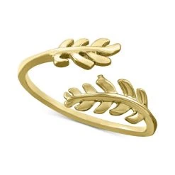 Wholesale 😀 Giani Bernini Double Leaf Bypass Ring, Created For Macy's Gold Over Silver 🛒
