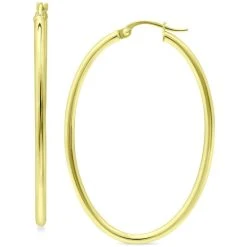 Budget ✔️ Giani Bernini Medium Oval Skinny Hoop Earrings In 18K Gold-Plated Sterling Silver, Or Sterling Silver, 1-5/8, Created For Macy's 🥰