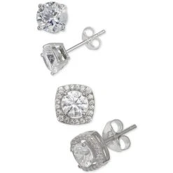 Promo β Giani Bernini 2-Pc. Set Cubic Zirconia Stud Earrings In Sterling Silver, Created For Macy's π