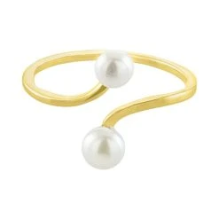 Best deal 🛒 Giani Bernini Cultured Freshwater Pearl (4 & 5mm) Bypass Ring, Created For Macy's Gold Over Silver 😍
