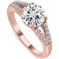 Hot Sale 🤩 Giani Bernini Solitaire Cubic Zirconia Center Stone Pave Ring, Created For Macy's Rose Gold 🛒