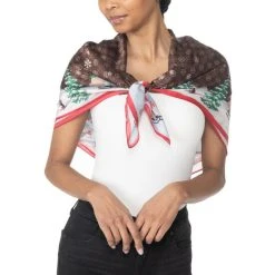 Budget 🤩 Giani Bernini Giftable Holiday Bears Square Scarf Brown ✔️