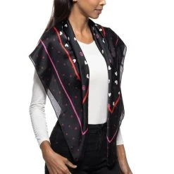 New π― Giani Bernini Women's Scribble Hearts Square Scarf Black π―