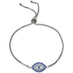 Best Sale β€οΈ Giani Bernini Cubic Zirconia Evil Eye Bolo Bracelet In Sterling Silver, Created For Macy's π―