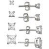 Deals ✔️ Giani Bernini 4-Pc. Set Cubic Zirconia Princess Stud Earrings In Sterling Silver, Created For Macy's 🧨