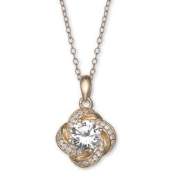 Budget π Giani Bernini Cubic Zirconia Love Knot Pendant Necklace, 18 + 2 Extender, Created For Macy's Rose Gold β