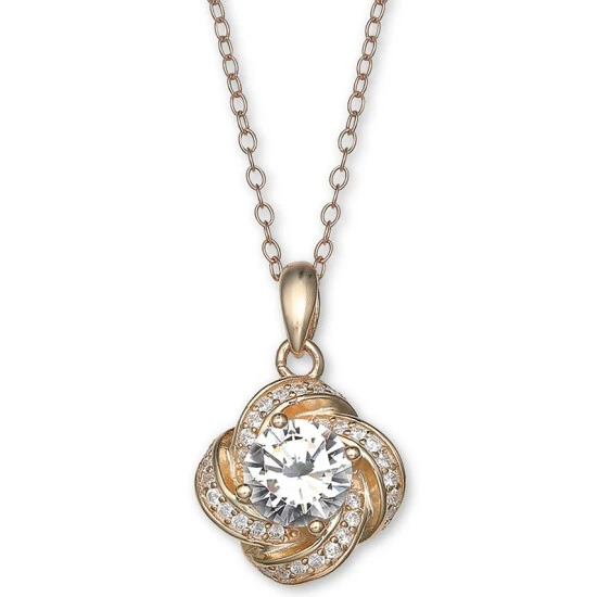 Budget ๐ Giani Bernini Cubic Zirconia Love Knot Pendant Necklace, 18 + 2 Extender, Created For Macy's Rose Gold โ 1 Budget ๐ Giani Bernini Cubic Zirconia Love Knot Pendant Necklace, 18 + 2 Extender, Created For Macy's Rose Gold โ