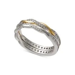 Best Pirce ⭐ Giani Bernini 2-Pc. Set Cubic Zirconia Twisted Stack Bands In Sterling Silver & 14k Gold-Plate, Created For Macy's Sterling Silver/14k Gold Plate ❤️ -Giani Bernini Shop unnamed file 1990