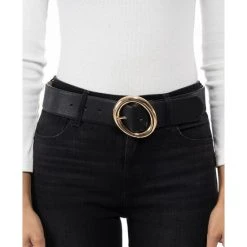 Deals βοΈ Giani Bernini Women's Oval Buckle Stretch Pant Belt Black π