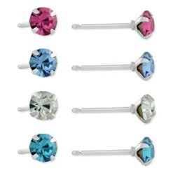 Deals ⭐ Giani Bernini 4-Pc. Set Fine Crystal Stud Earrings In Sterling Silver, Created For Macy's Multi 🥰