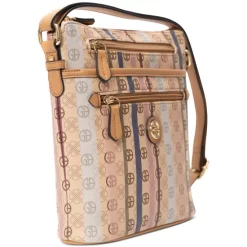 Coupon 🥰 Giani Bernini Signature Stripe North South Crossbody, Created For Macy's Taupe Multi 😉 -Giani Bernini Shop unnamed file 204