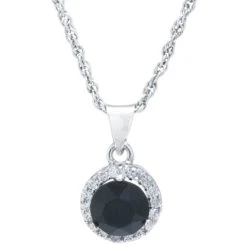 Hot Sale ⌛ Giani Bernini Crystal And Cubic Zirconia Halo 18 Pendant Necklace In Sterling Silver, Created For Macy's Blue 🛒
