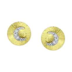 Best Pirce 👍 Giani Bernini Cubic Zirconia Moon Disc Stud Earrings, Created For Macy's Sterling Silver ✨