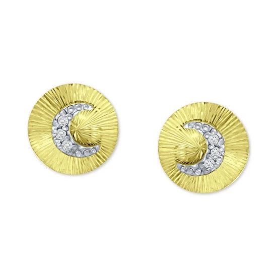 Best Pirce 👍 Giani Bernini Cubic Zirconia Moon Disc Stud Earrings, Created For Macy's Sterling Silver ✨ 1 Best Pirce 👍 Giani Bernini Cubic Zirconia Moon Disc Stud Earrings, Created For Macy's Sterling Silver ✨
