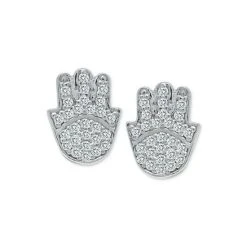 Hot Sale 💯 Giani Bernini Cubic Zirconia Hamsa Hand Stud Earrings In Sterling Silver, Created For Macy's 👏 -Giani Bernini Shop unnamed file 2149