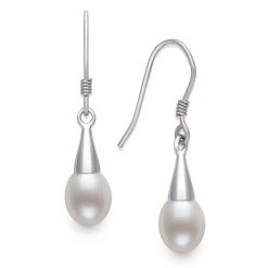 Promo 🧨 Giani Bernini Cultured Freshwater Pearl (6mm) Drop Earrings In Sterling Silver, Created For Macy's ⌛