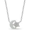 Best deal 💯 Giani Bernini Cubic Zirconia Moon & Star Pendant Necklace In Sterling Silver, 16 + 2 Extender, Created For Macy's ⭐