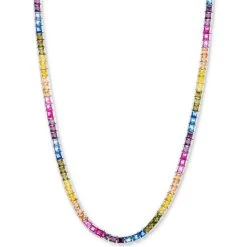 Cheap 🧨 Giani Bernini Multicolor Cubic Zirconia 18 Collar Necklace In Sterling Silver, Created For Macy's ⌛