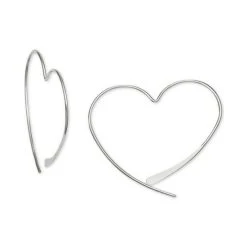 Deals 👍 Giani Bernini Wire Heart Threader Earrings In Sterling Silver, Created For Macy's 🎉