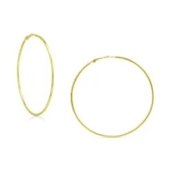 Wholesale 🧨 Giani Bernini Polished Wire Extra-Large Hoop Earrings, 80mm, Created For Macy's Gold Over Silver ⌛